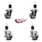 Service Caster 3'' Semi Steel Wheel Swivel 1-7/8'' Expanding Stem Caster Set 2 Brakes, 4PK SCC-EX20S314-SSS-2-TLB-2-178 - alternate 4